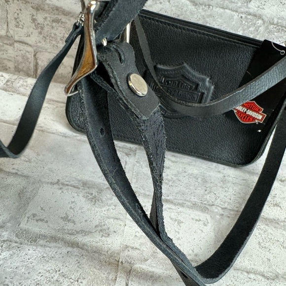 Harley Davidson black‎ leather handbag purse NWT embossed logo small - Picture 8 of 8